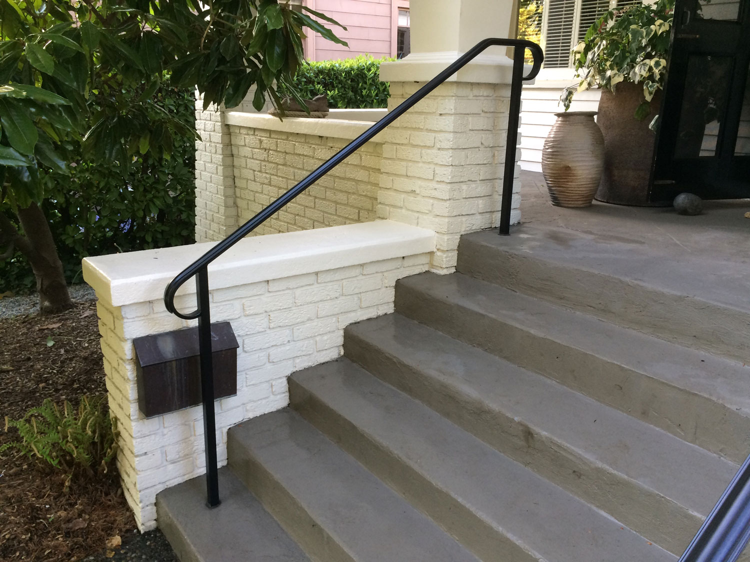 Traditional Exterior Handrail for Front Steps by Blackbird Iron - Seattle, WA