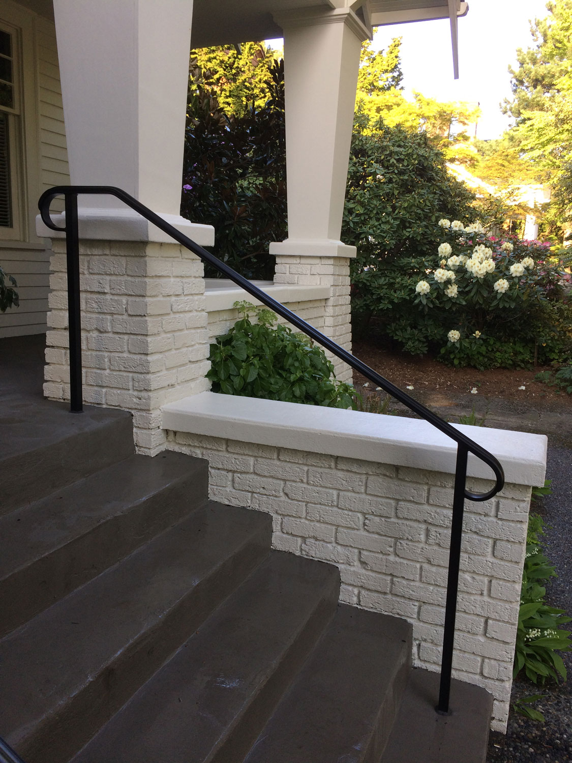 Traditional Exterior Handrail for Front Steps by Blackbird Iron - Seattle, WA
