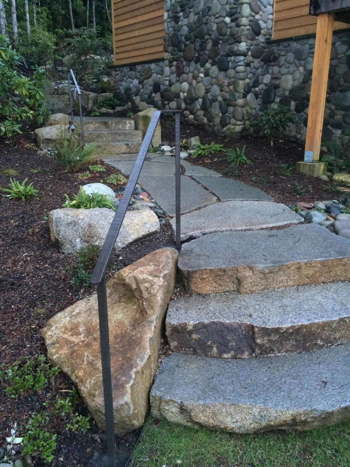 Hand Forged Iron Handrails - Going Upstairs - Seattle, WA