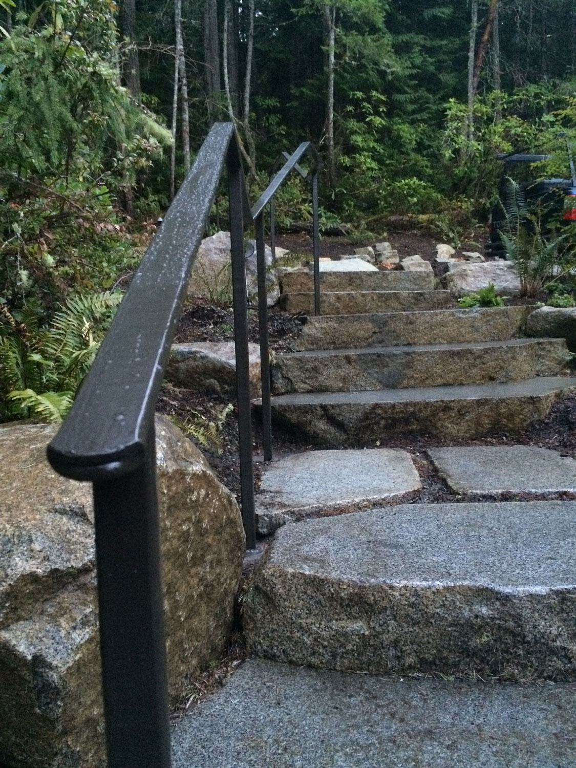 Hand Forged Iron Handrails - Closeup - Seattle, WA