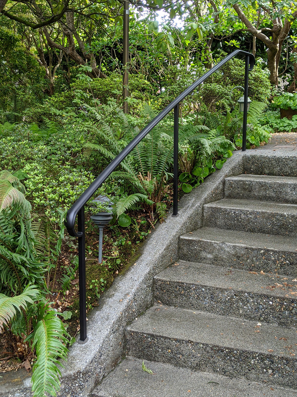 Classic hand railing with Slight Curve and Molded Top Cap - Blackbird Iron  & Design
