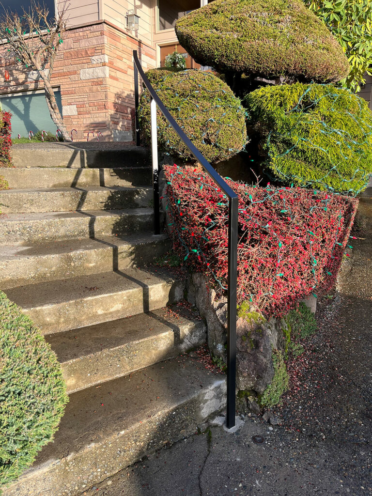 Modern Curved Hand Railing - from bottom of steps